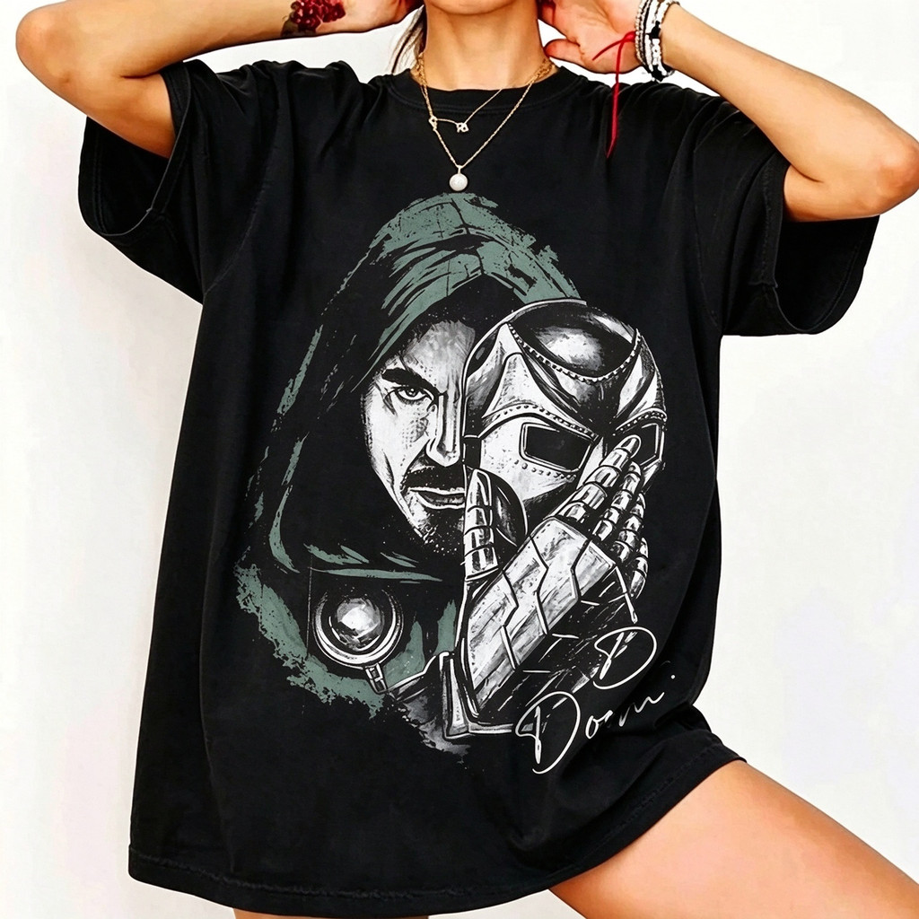 Camiseta Masculina Feminina Oversized Estampa Doutor Doom Marvel T-shirt Streetwear, Camiseta de Algodão