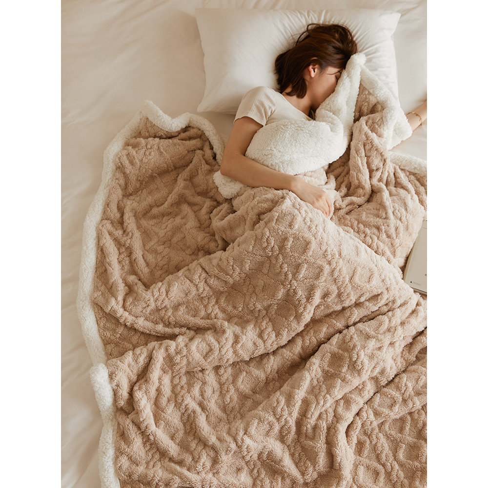 Zexi casa macio grosso cobertor de armazenamento térmico cobertor de inverno cobertor antiestático cochilo menina dormit