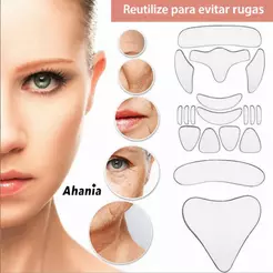 Kit com 16 Peças Adesivo Anti Rugas ,Reutilizável para Rosto Adesivo Fita Gel Silicone Anti-rugas Linhas Faciais