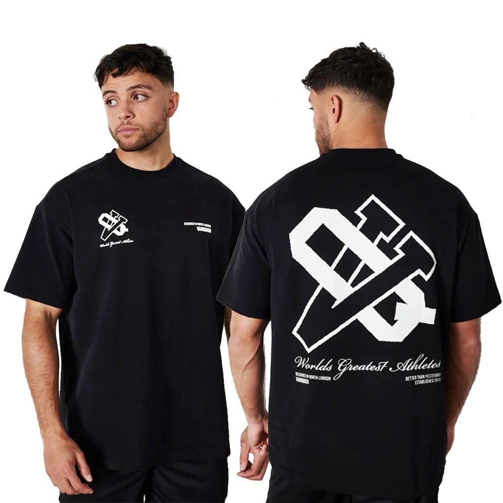 [Camiseta Premium em Algodão Puro]GXG Camiseta Oversized Larga Vanquish Treino Academia Maromba Fitness 100% Algodão Alt