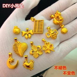 DIY loja de ouro mesmo estilo areia ouro pequeno pingente senhoras simulação colar de ouro pingente estrela lua ábaco fl