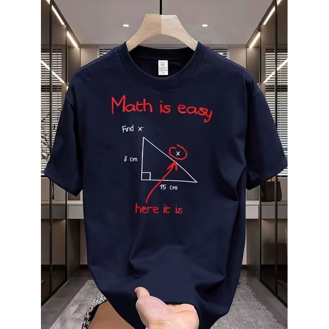Camiseta Manga Curta Estampada Tema Matemática Divertida Confortável Moderna Estilosa Moda Casual Tendência Verão