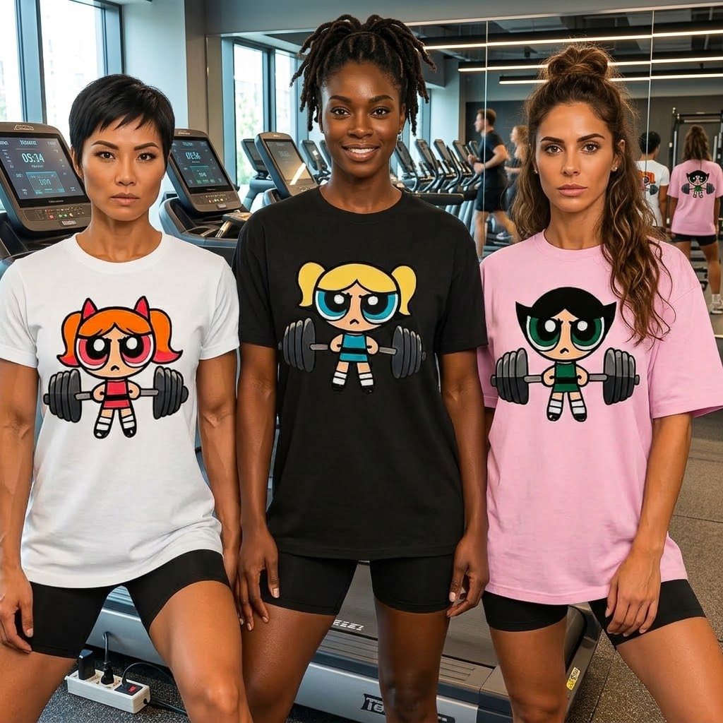 KIT 3 Camisetas Feminino Academia Fitness Camisetas Meninas Super Poderosas Camisa Treino
