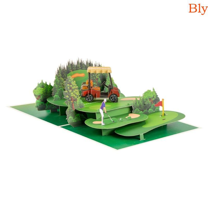 Bly 3D Popup Golf Cart Cartão Temático Evento Para Momento Especial