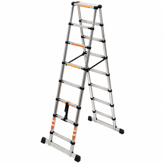Escada Dupla Dobravel 3,5m+3,5m Telescopia 7 Metros Alumínio