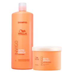 Kit Wella Shampoo 1L + Máscara 500ml Invigo Nutri Enrich