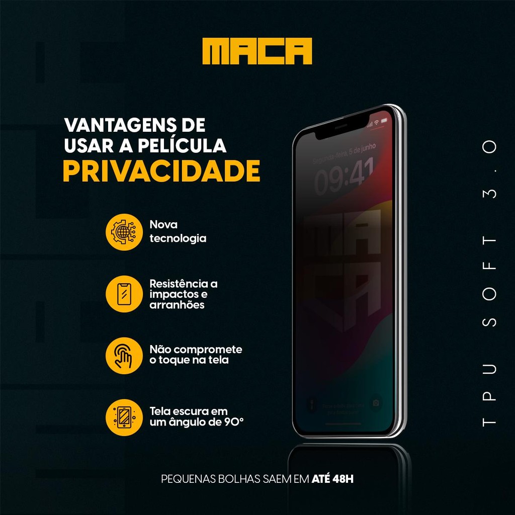 Película Hidrogel Tablet Multilaser M10 4G Pro Privacidade