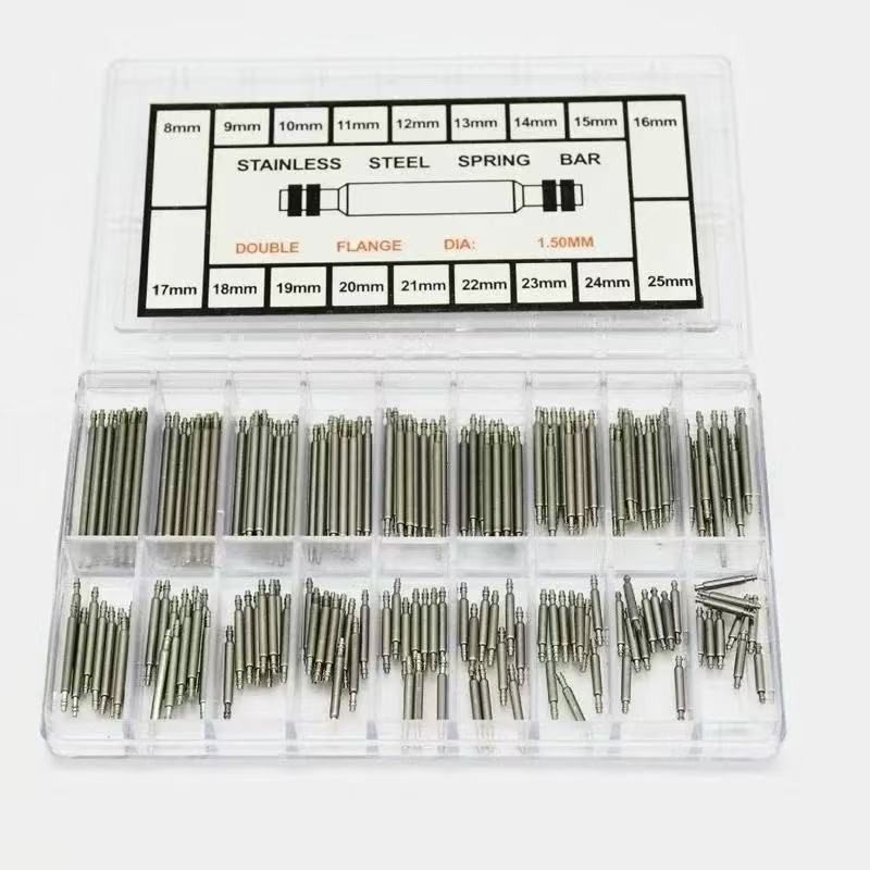 360PCS Relojoeiros 8mm-25mm Barras De Mola De Relógio Pinos De Ligação De Correia Kit De Reparo De Aço Inoxidável