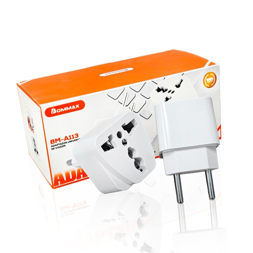 Imagem Kit 20 - Adaptadores Tomada Universal/Padrão Europeu - A113