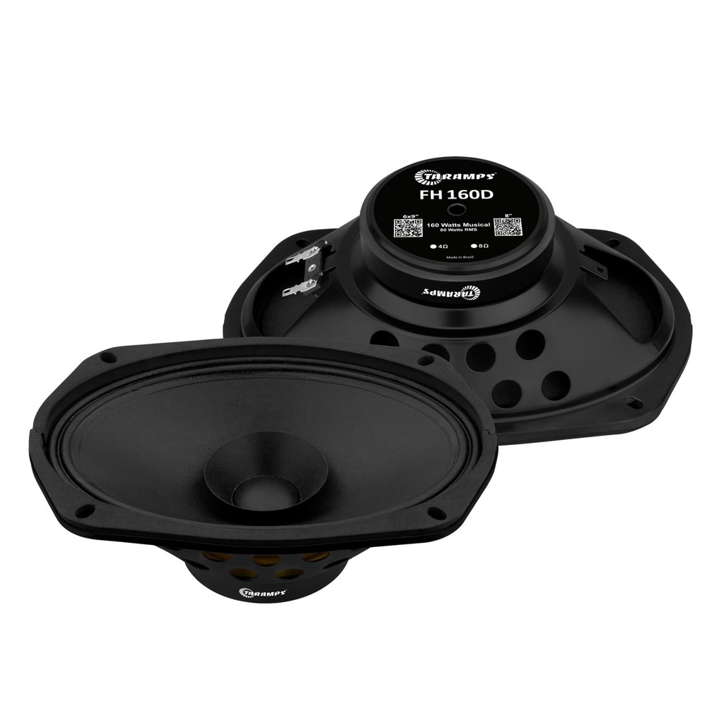 PAR DE ALTO FALANTE TARAMPS FH 160 D 6X9 POLEGADAS 80 WATTS RMS FULL RANGE
