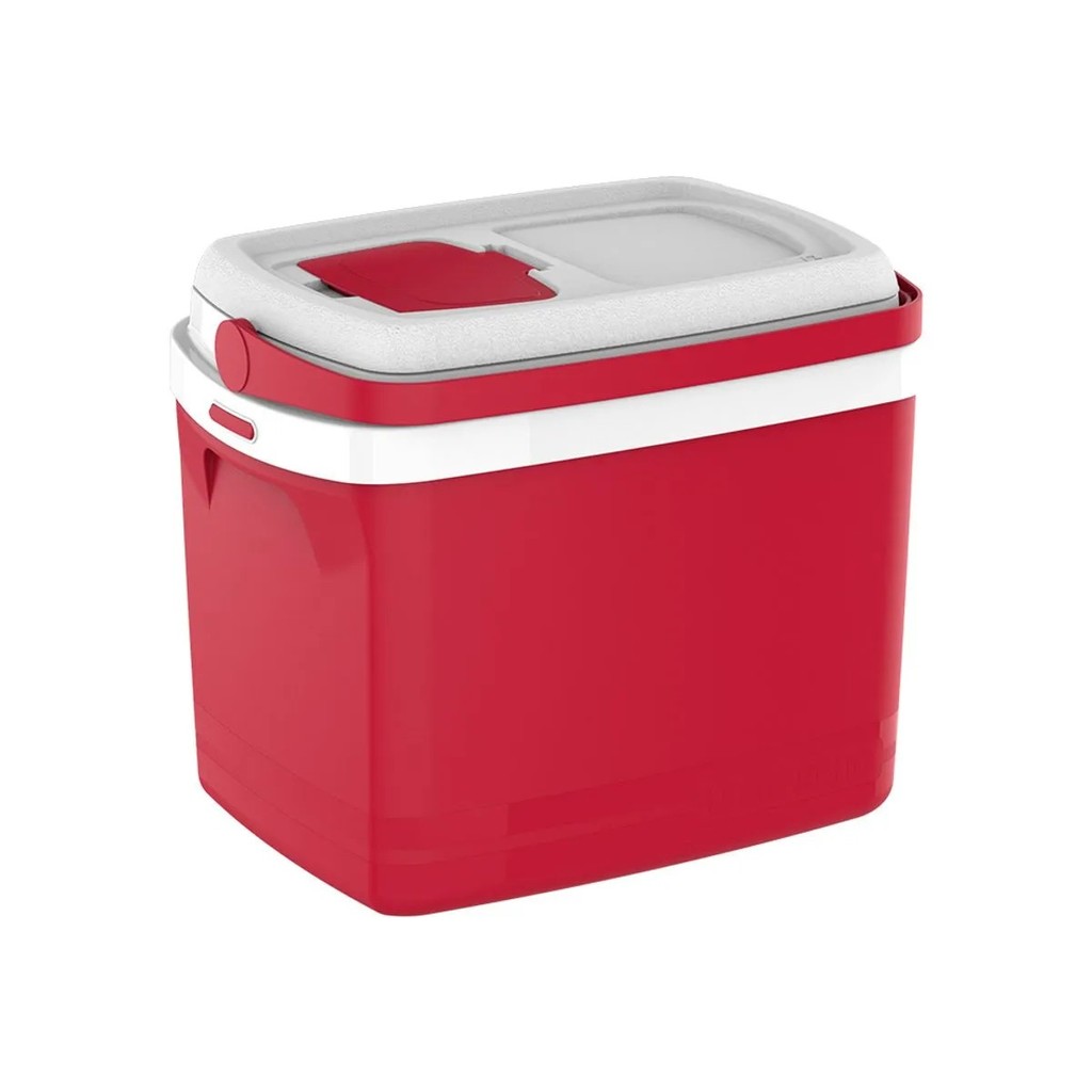 Caixa Térmica Cooler Tropical 32 L Soprano Vermelha Portátil Camping Praia Conserva Bebidas e Alimentos