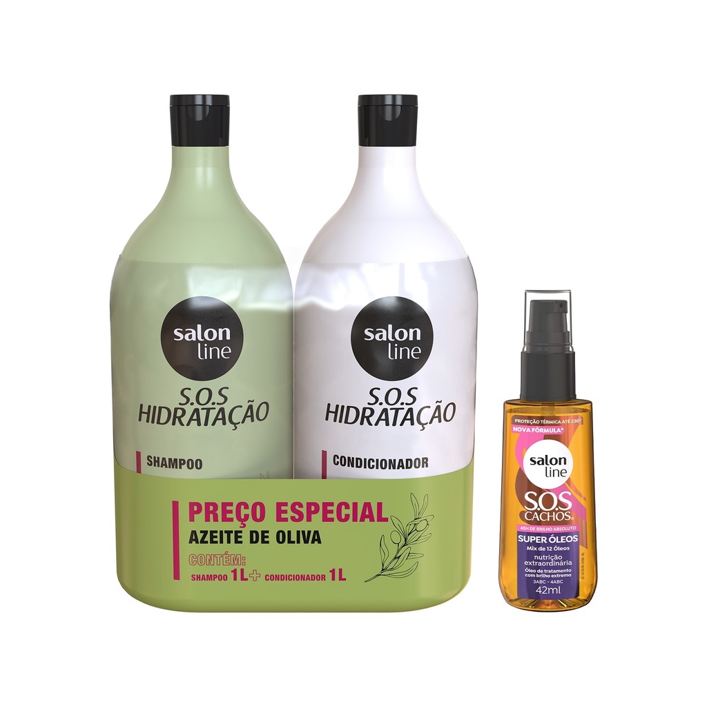 Kit SOS com Shampoo, Condicionador e Super Óleos em Oferta na Shopee