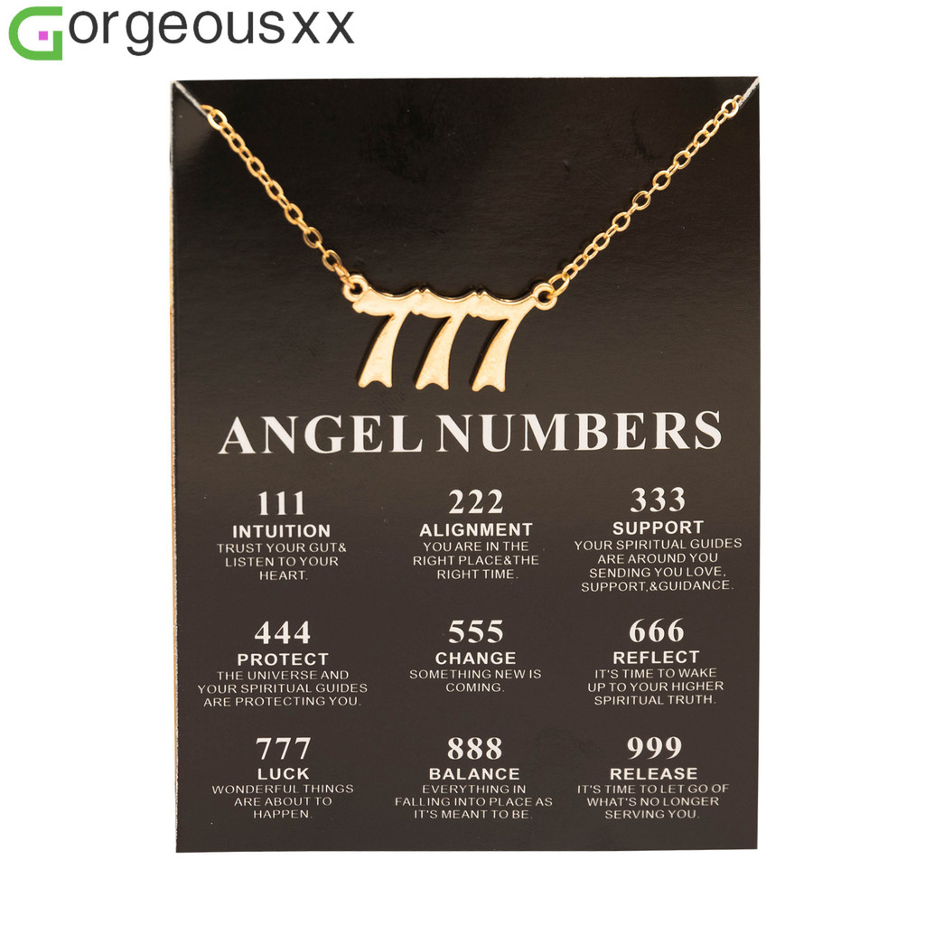 [Gorgeousxx] Novo Colar Com Pingente De Números Da Sorte Moda Wish 777 Para Mulheres , Presente , Joias De Aniversário