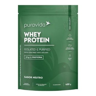 Whey Protein Isolado  450g Refil Neutro  Pura Vida em Oferta na Shopee
