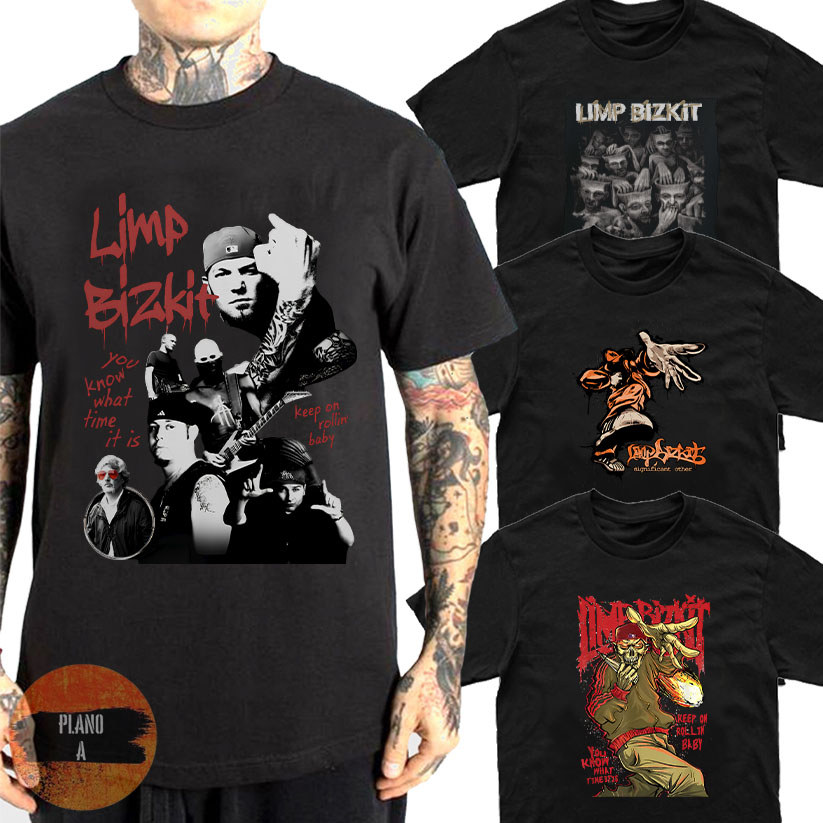 Camiseta Limp Bizkit Varias Estampas Algodão Unissex Lançamento Gotico Emo Dark Goth Temos Plus Size Envio Rapido