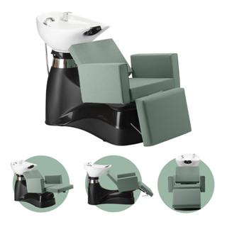 Lavatório de Cabelo Cuba Reclinável Salão de Beleza Barbeiro Profissional Com Apoio para Pés Verde em Oferta na Shopee