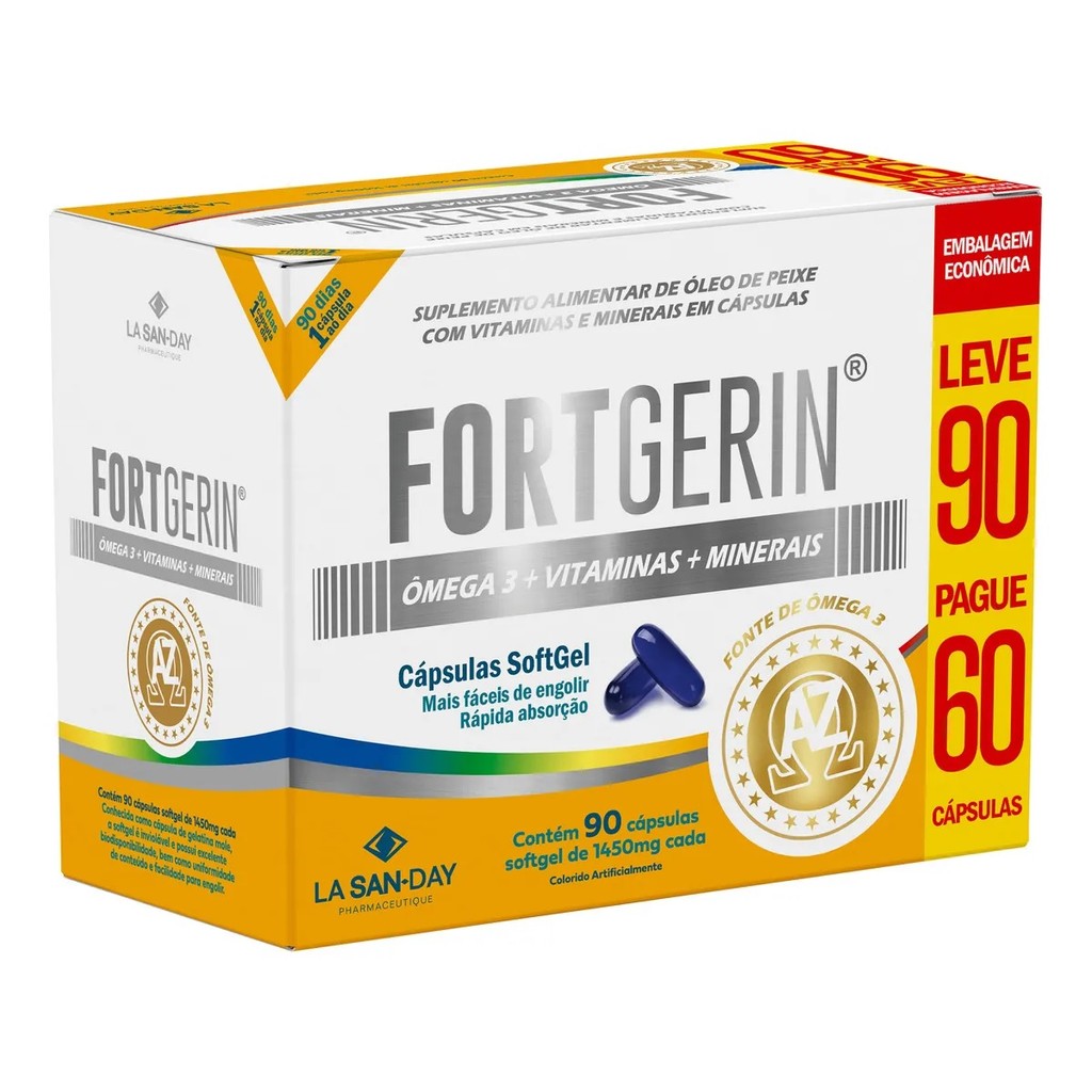 FortGerin Ômega 3 Vitaminas Minerais 90Cps - La San Day em Oferta na Shopee