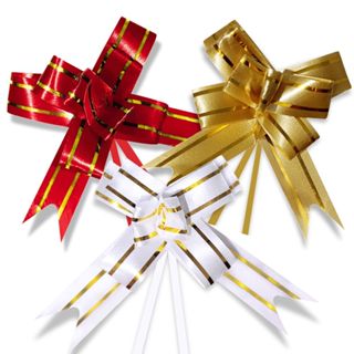 Kit 200 Unidades Laço Fácil com Fio Dourado 12mmx20cm Sortido 3 Cores em Oferta na Shopee