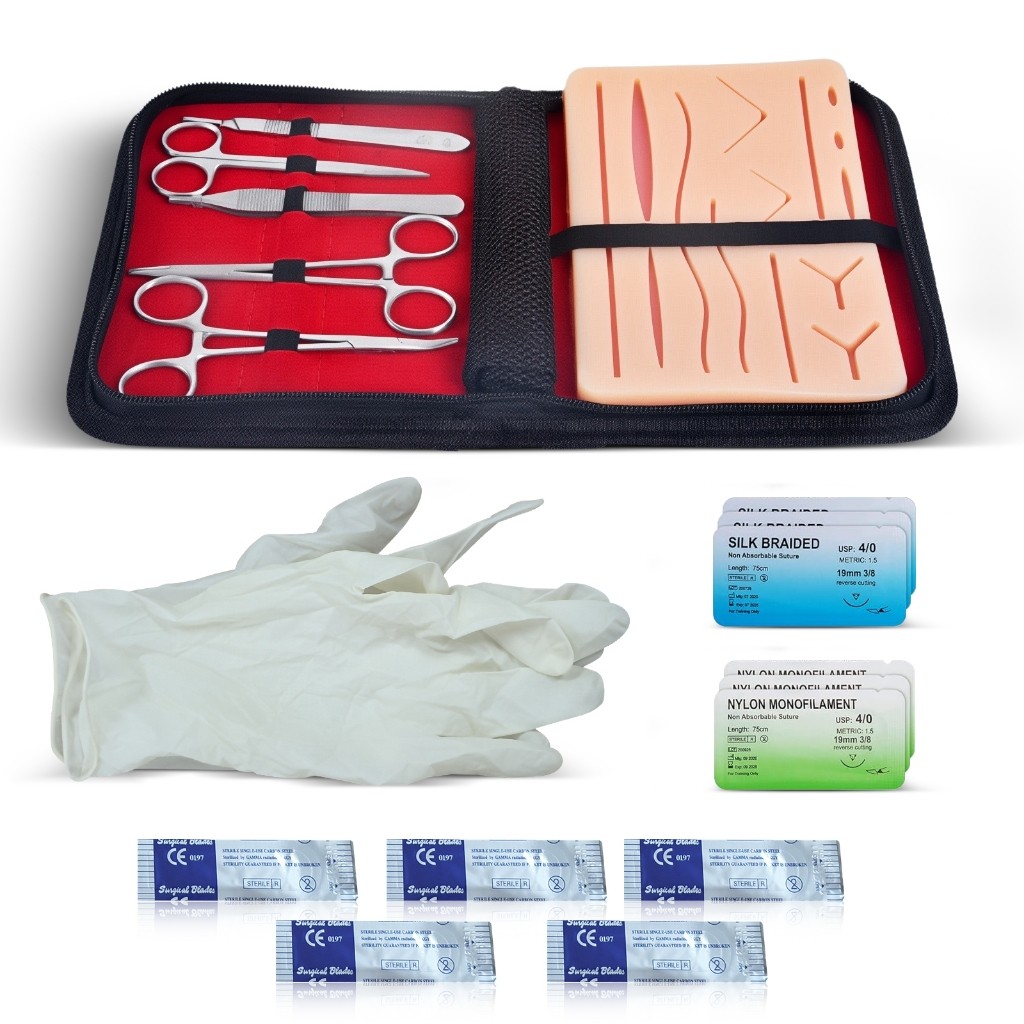 Kit Com Simulador De Sutura Treino Com Pinça Pinca Veterinaria em Oferta na Shopee