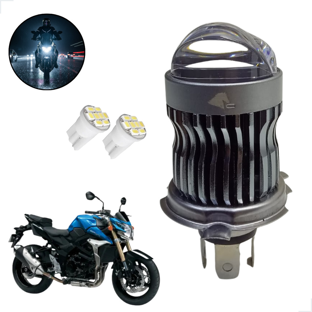 Lâmpada H4 LED G204 Stallion Moto Suzuki GSR 750 Branca Alta Baixa Instalação Fácil