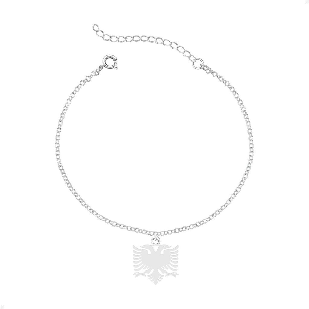 Pulseira Feminina Águia Da Albânia E Extenssor Prata 925