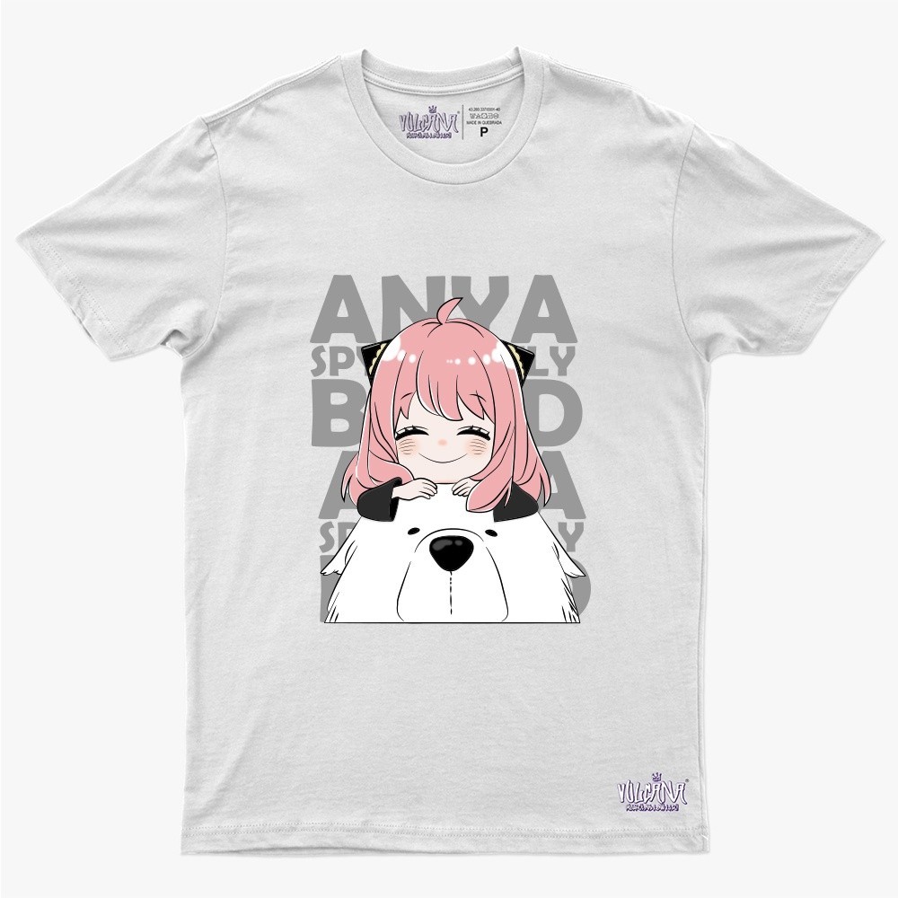 Camiseta Anime Anya y Bond Spy X Family Camisa Blusa 100% Algodão Personalizada Fã