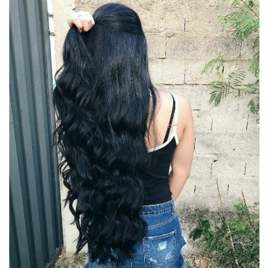 Baratinha Extensão de Cabelo em Fibra Orgânica WENG e Fairy Preto liso com Aplique Tic Tac para Volume -(Ondulado) em Oferta na Shopee