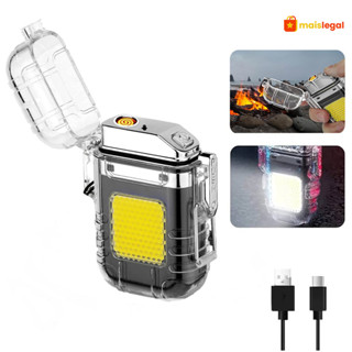 Isqueiro Elétrico a LED Carregamento USB Portátil Leve Seguro Anti Queimadura Design Confortável em Oferta na Shopee
