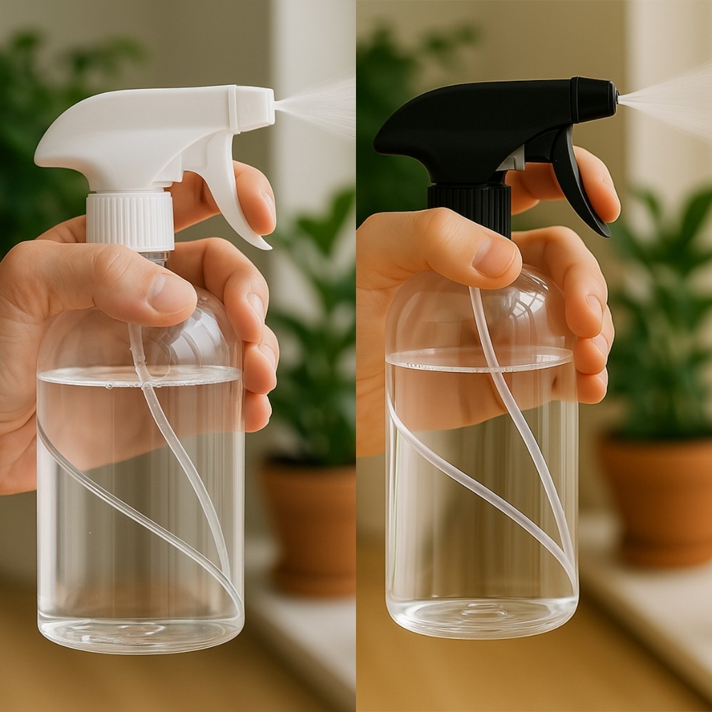 Borrifador Spray 500ml com Gatilho Preto e Branco – Pulverizador Doméstico e Profissional