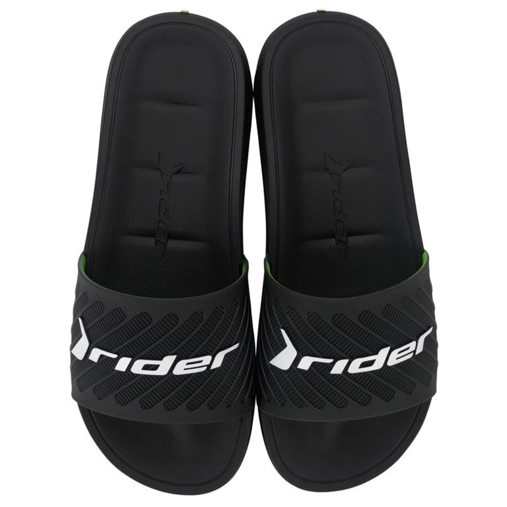 Chinelo Rider Free II Sandalia Gáspea Slide Preto Verde Fácil Calce Masculino