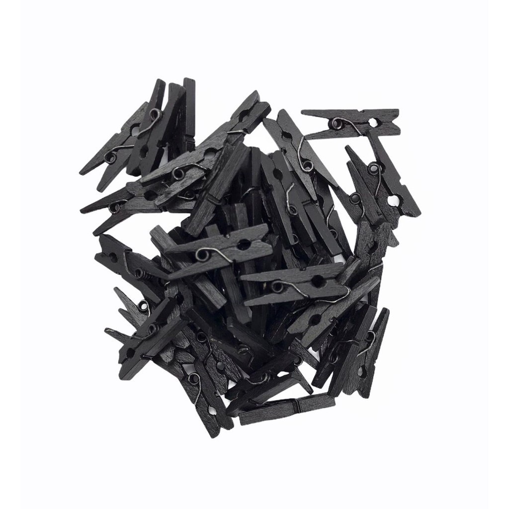 Mini pregador/ prendedor preto pequeno 2,5 cm e 3,5 cm - 5 ou 15 ou 50 unidades em Oferta na Shopee