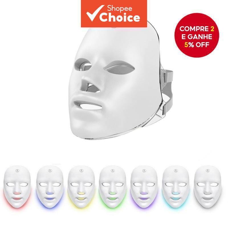 Máscara de Terapia LED com 7 Cores para Tratamento Facial
