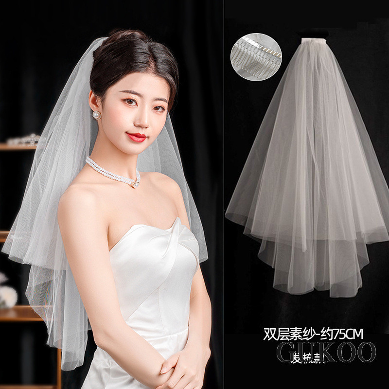 Véu De Noiva Coreano , Acessório De Cabelo De Pérola Com Gravata Borboleta , Cocar De Casamento , Estilo De Vestido Aces