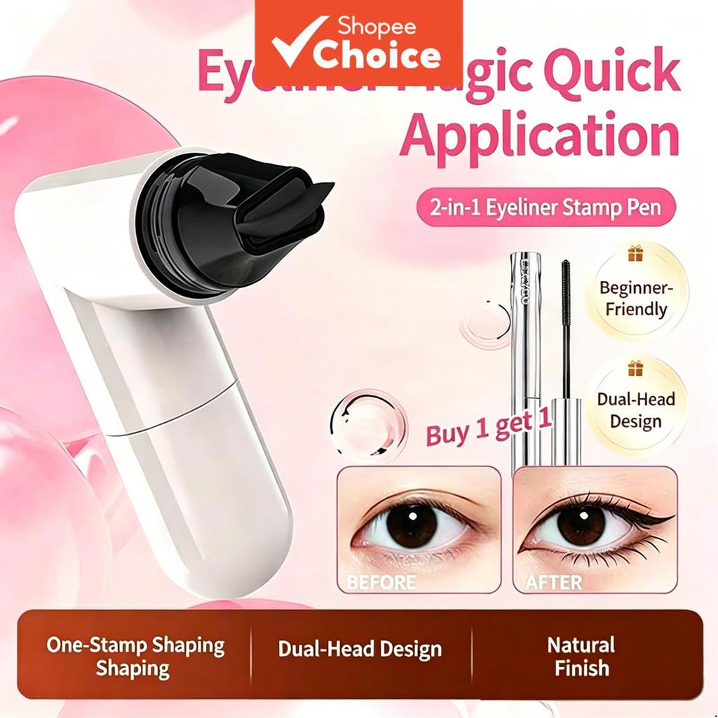Caneta Carimbo Delineador 1-Segundo HOSCORN – Pincel Perfeito para Olhos de Gato, à Prova d’Água, Ideal para Iniciantes