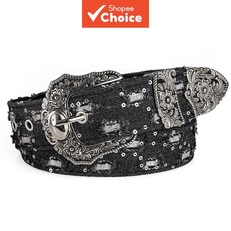 Cinto de Tecido Jeans Retrô Punk Americano Unissex Y2K Tendência Versátil Designer