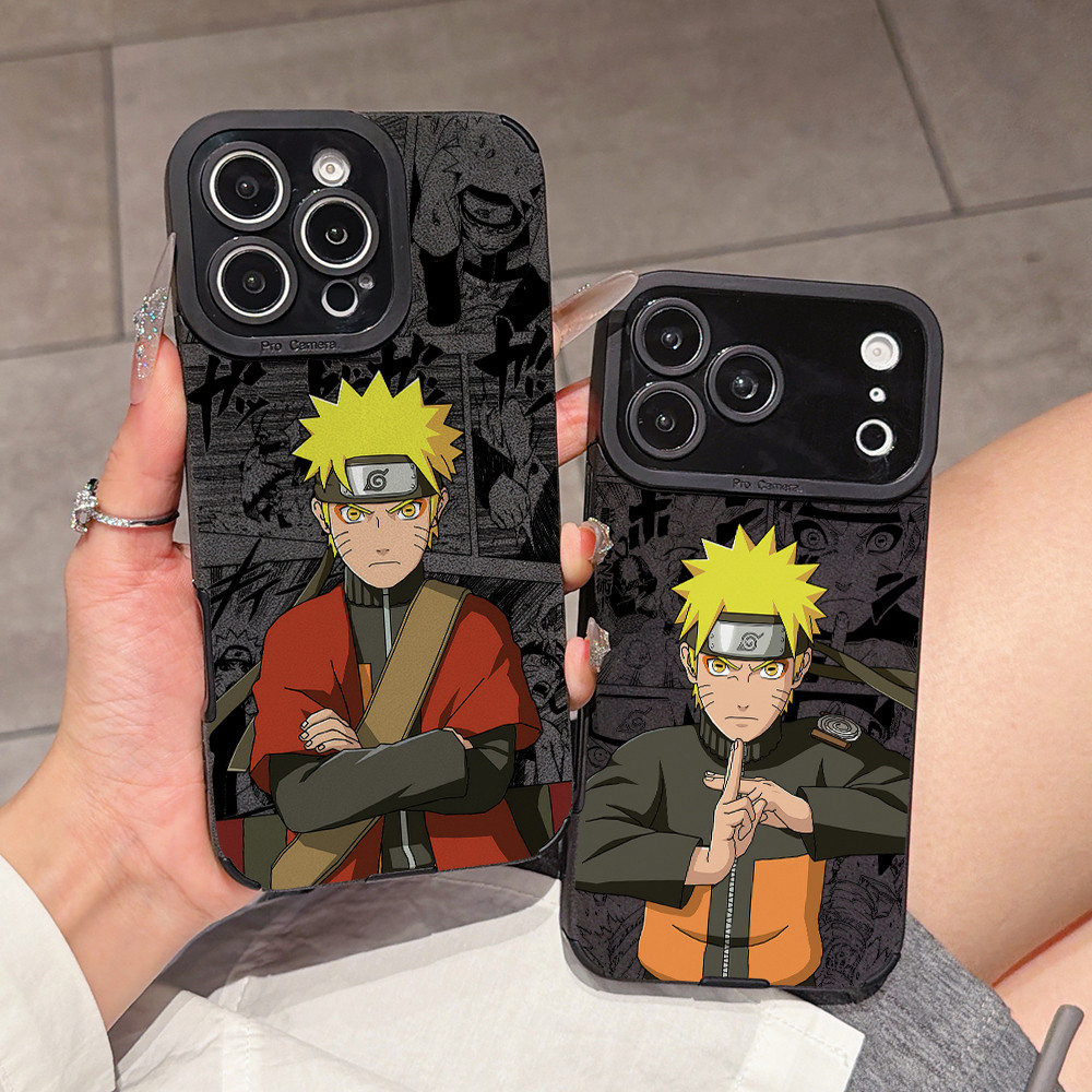 Uzumaki Naruto Capa Cômica Para Apple iPhone 17 Ar 16 16e 15 14 Plus 13 12 11 Pro Max Macio Couro Falso Volta Artificial