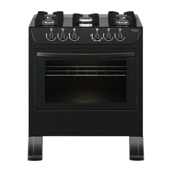 Fogão 5 Bocas Braslar Carina Automático Mesa de Vidro Forno Easy Clean Preto
