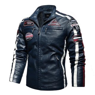 Mens Vintage Motorcycle Jacket 2026 Men Fashion New Biker Leather Jacket Male Embroidery Bomber Coat Winter Fleece Pu Ov