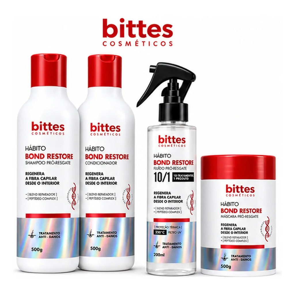Kit Capilar Bond Restore Hábito Cosmeticos Tratamento Cabelo