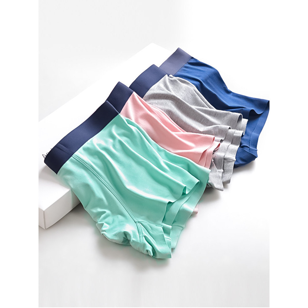 Roupa interior masculina boxer briefs Modal sem costura escroto suporte esportes respirável Shorts finos tamanho grande 