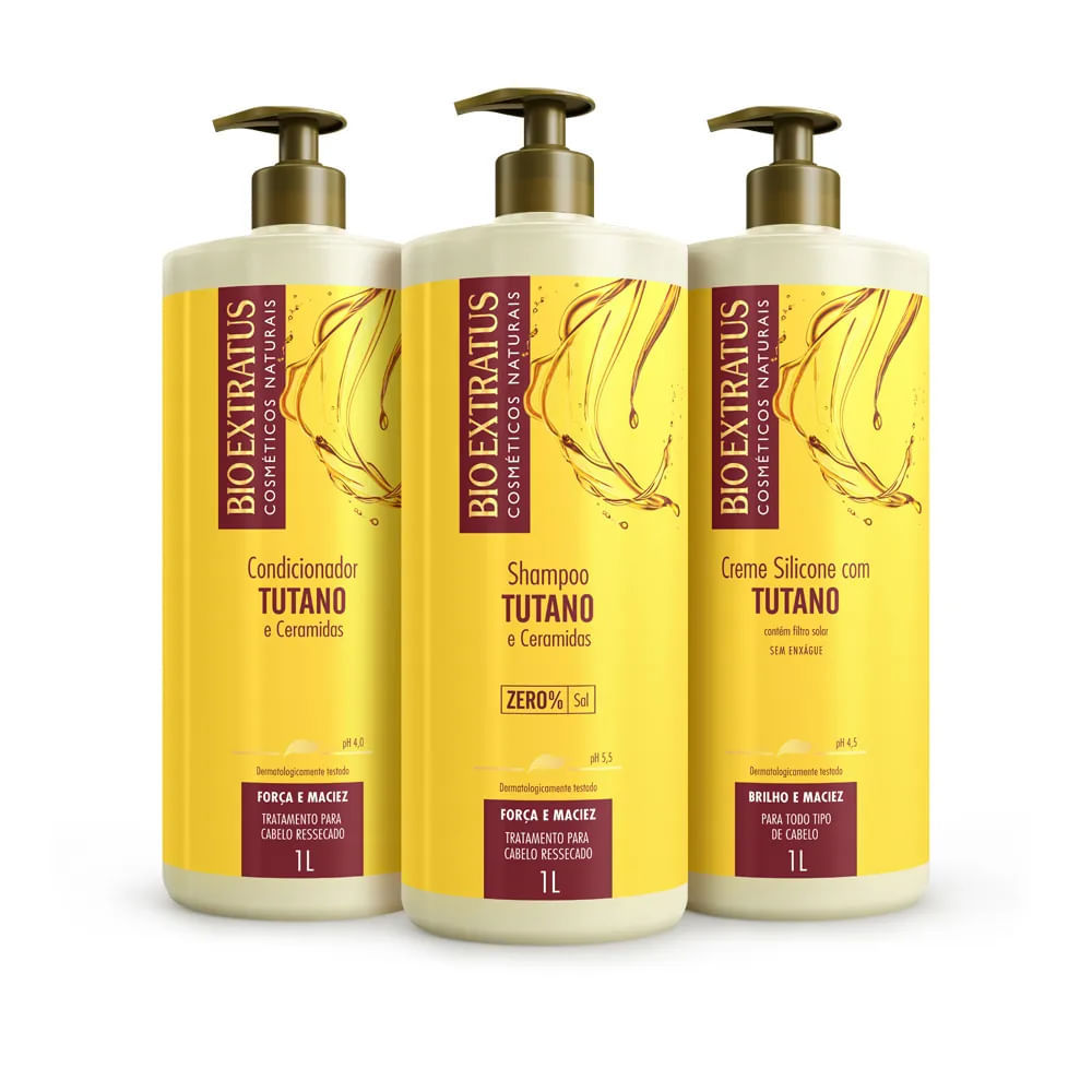 Kit Shampoo + Condicionador + Creme De Pentear Bio Extratus Tutano 1L