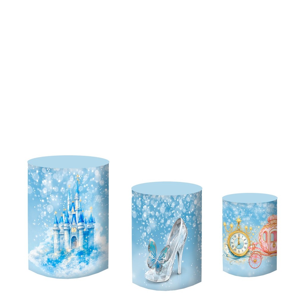 03 CAPAS PARA CILINDROS TECIDO SUBLIMADO DECOR CINDERELA