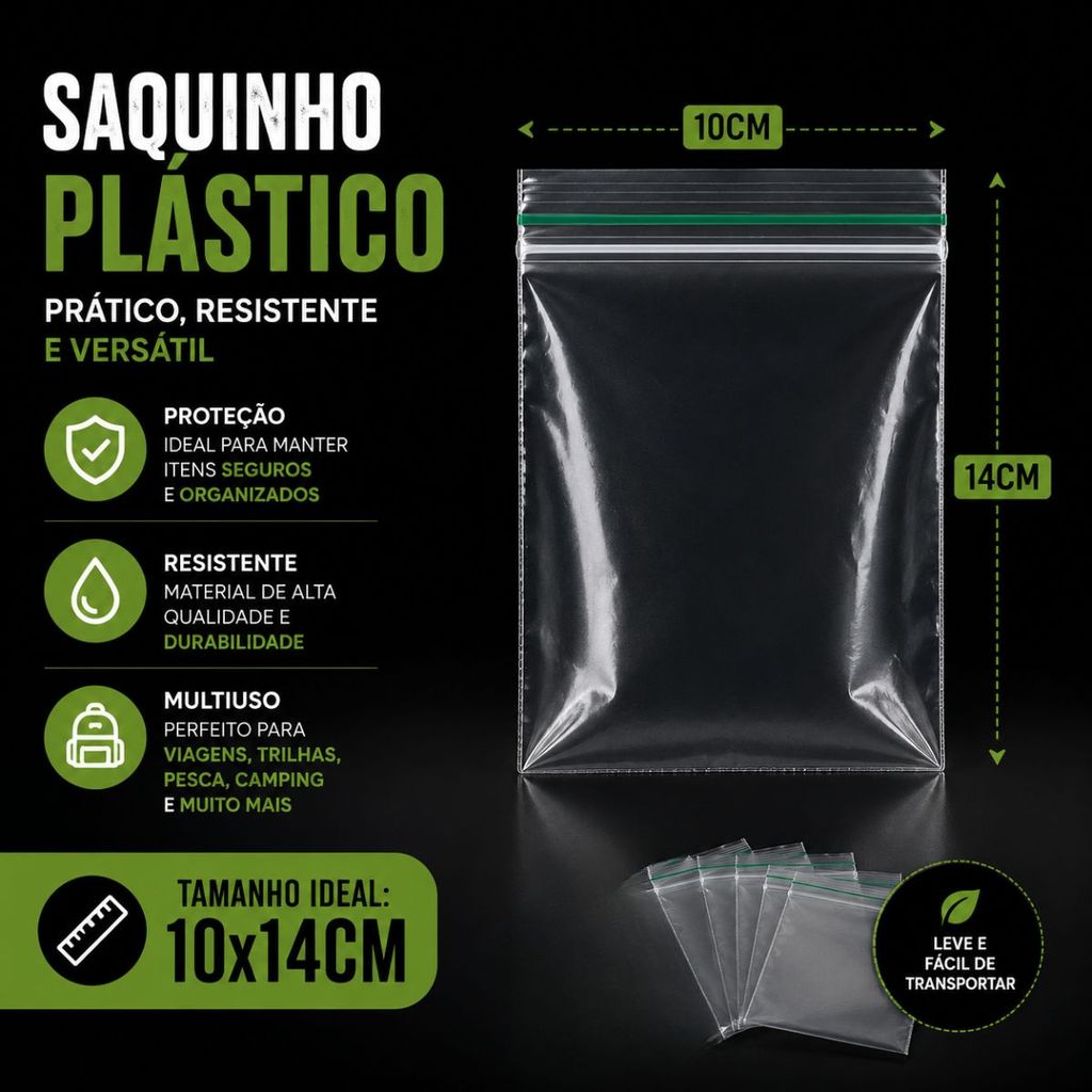 Kit Camping + Cal Virgem 200g + 5 Sacolas Ziplock Para Montanhismo Camping Trilha Pesca — imagem 2 de 2
