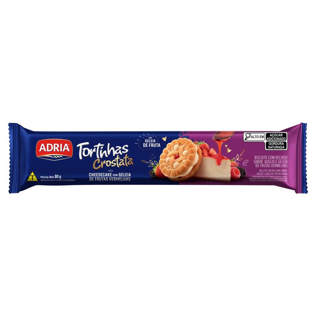 Torta Adria Crocante Cheesecake com Geleia de Frutas Vermelhas 80g
