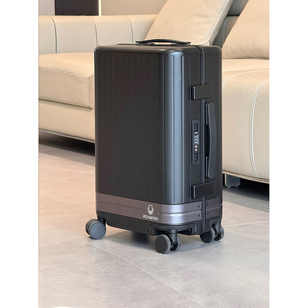 Roaming 2026 novo estilo dourado bagagem quadro de alumínio caso de embarque de viagem trole 67cm 24 homens mulheres 87c