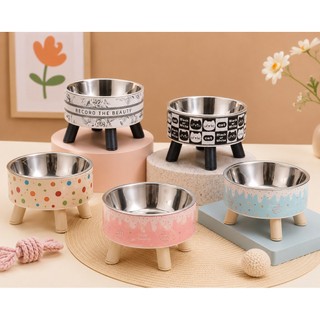 Comedouro Elevado para Cães e Gatos em Aço Inoxidável com Pés Antiderrapantes