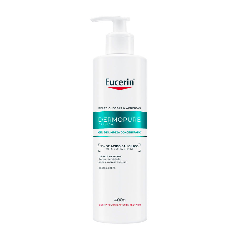 Gel de Limpeza Concentrado Eucerin DermoPure Clinical Peles Oleosas e Acneicas 400g