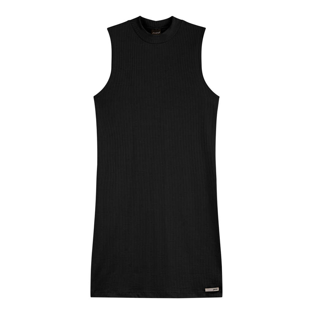Vestido Juvenil Menina Canelado Básico Beats Preto