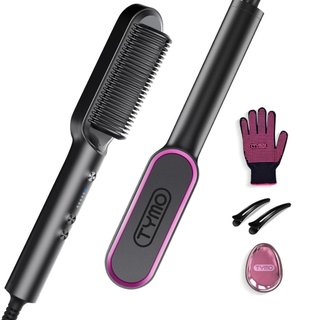 Escova alisadora de cabelo, escova alisadora circular TYMO, pente alisador de cabelo feminino, possui ajuste de temperat