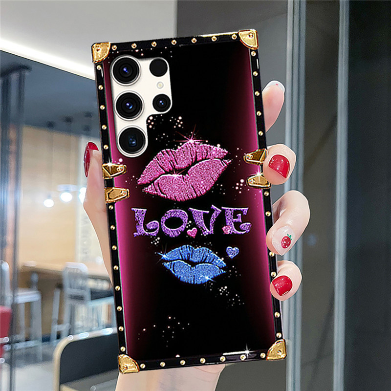 Invólucro Samsung S25 Ultra S25e S24 S23 S22 S21 S20 S10 Plus Note20 Note10 + Moda Lábios Amor Padrão Capa De Telefone À